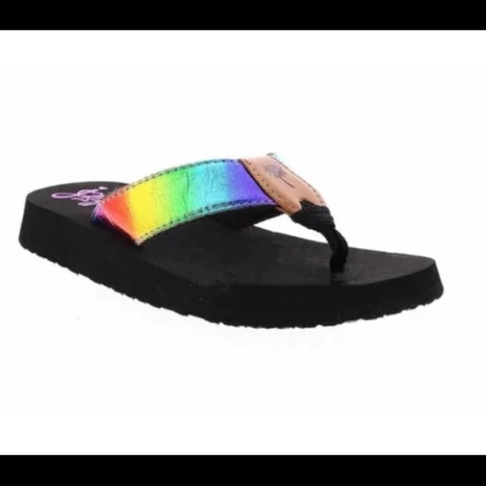 Jelly pop flip flop little girls size 1m rainbow